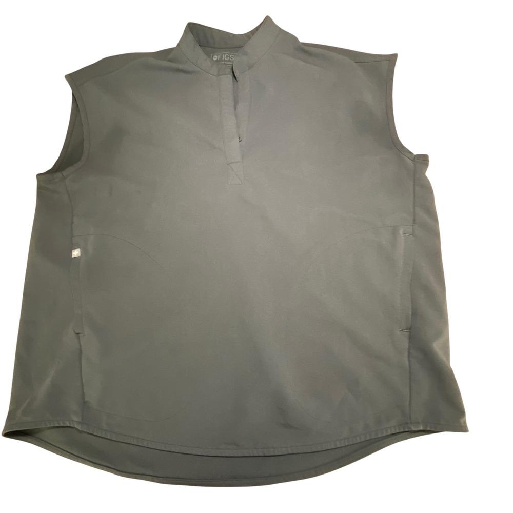 FIGS Rafaela Sleeveless Scrub Top Grey Technical Collection 1000214 Medium